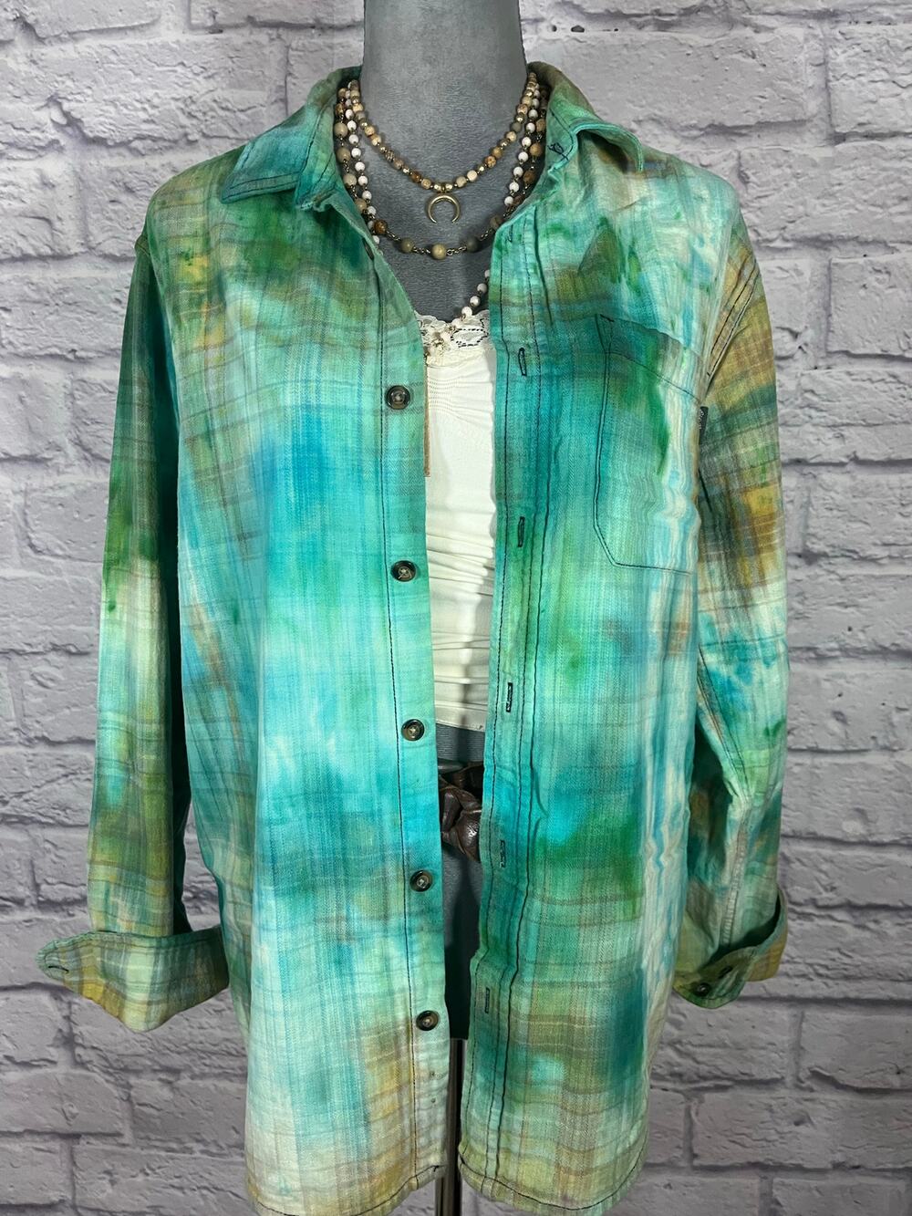 Reworked/upcycled flannel shirt SKU B1045
